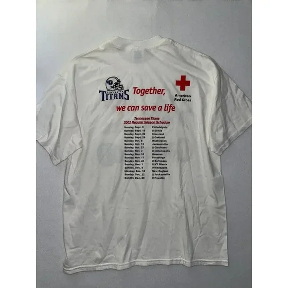 Y2K Tennessee Titans Promo‎ Shirt Mens XL Red Cross 2002 Season NFL RARE